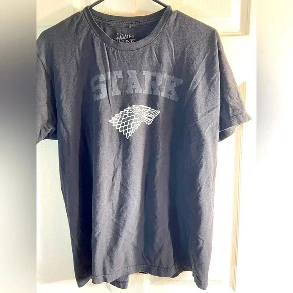 Game of Thrones - Stark Sigil - Large Black T Shirt - Picture 2 of 4